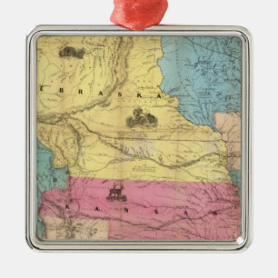 Nebraska and Kansas 3 Metal Tree Decoration