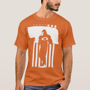 Nebraska Bigfoot American Flag1  T-Shirt