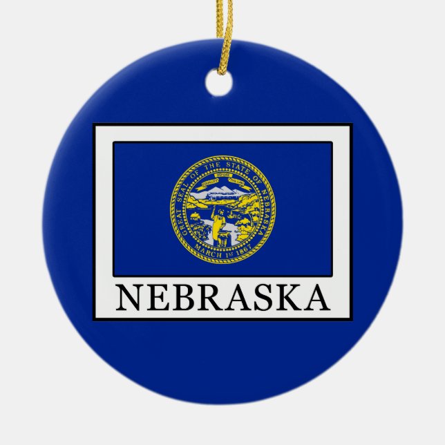 Nebraska Ceramic Tree Decoration (Front)