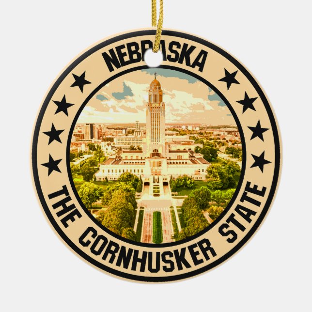 Nebraska                                           ceramic tree decoration (Front)