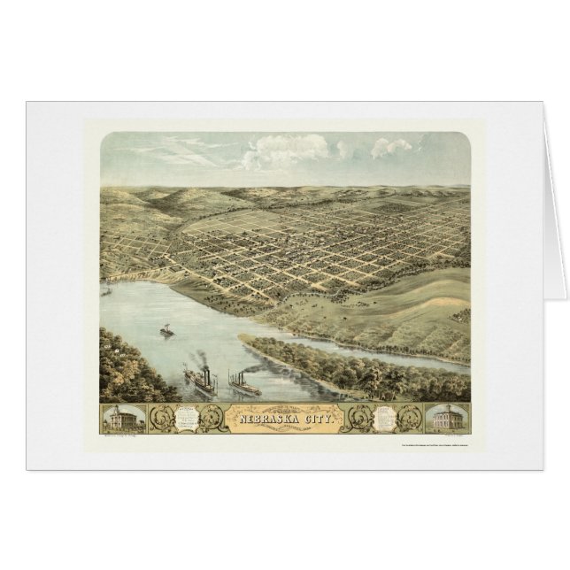 Nebraska City, NE Panoramic Map - 1868 (Front Horizontal)