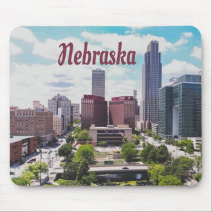 Nebraska City Skyline Omaha Mouse Mat