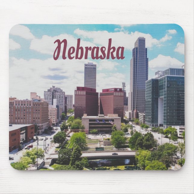 Nebraska City Skyline Omaha Mouse Mat (Front)