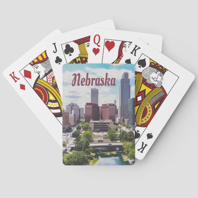Nebraska City Skyline Omaha Playing Cards (Back)