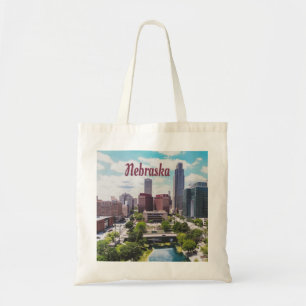 Nebraska City Skyline Omaha Tote Bag