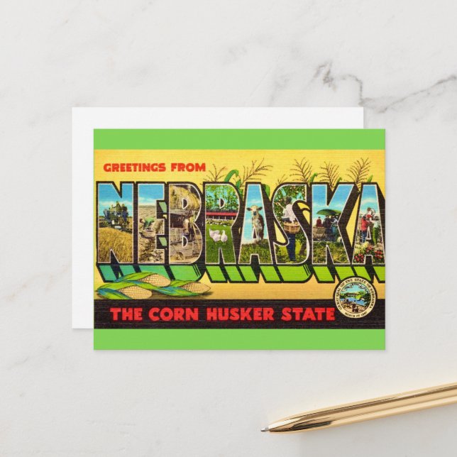  Nebraska Corn Postcard (Front/Back In Situ)