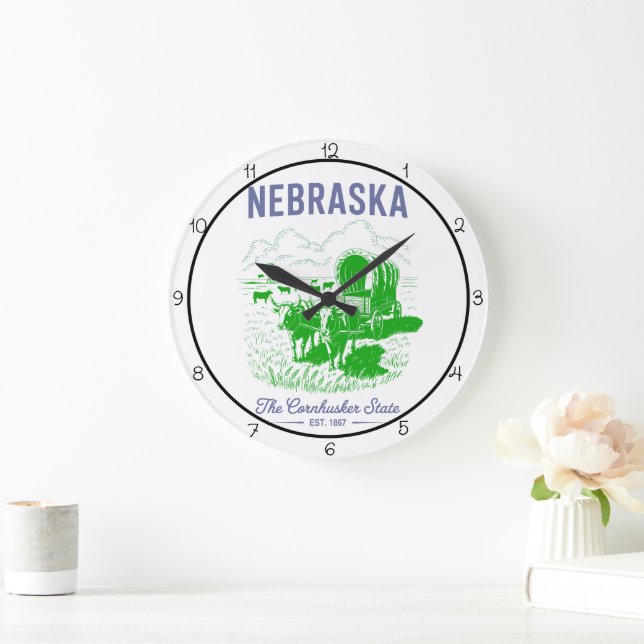Nebraska Cornhusker State Farm Large Clock (Home)