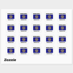Nebraska, Cornhusker State, Flag Square Sticker