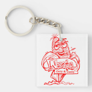 Nebraska cosy and corny fun keychain! key ring