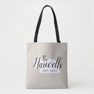 Nebraska Family Monogram State Tote Bag