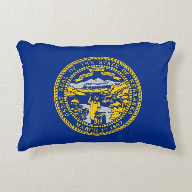 Nebraska Flag Decorative Cushion (Front)