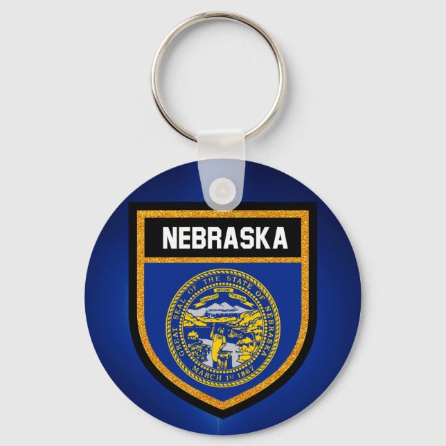 Nebraska Flag Key Ring (Front)