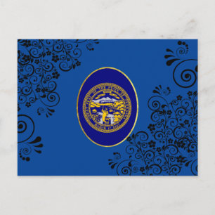 Nebraska flag postcard