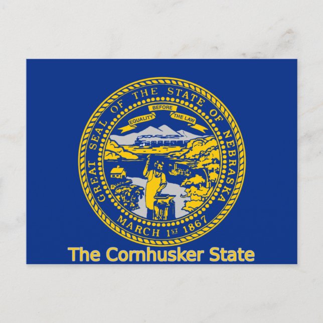 Nebraska Flag Postcard (Front)
