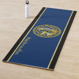 Nebraska flag yoga mat