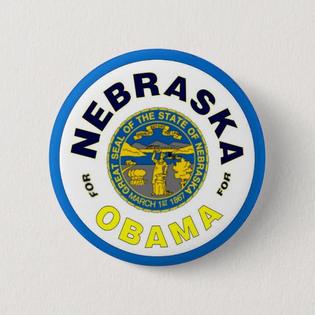 NEBRASKA FOR OBAMA Button (Front)