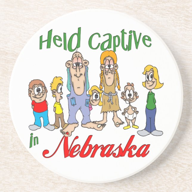 Nebraska Funny Trailer Park Sandstone Coaster (Front)