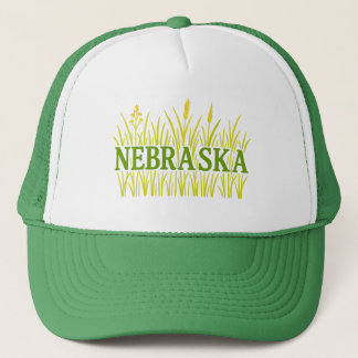 Nebraska Grassland Typography | Rustic Tallgrass Trucker Hat