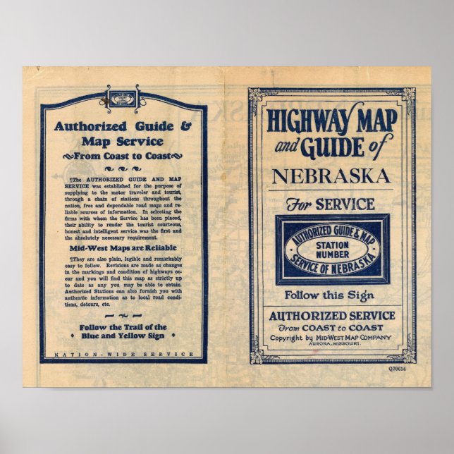 Nebraska Highway Map Poster (Front)