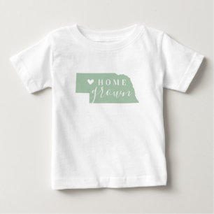 Nebraska Home Grown   Editable Colours State Map Baby T-Shirt