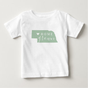 Nebraska Home Grown   Editable Colours State Map Baby T-Shirt
