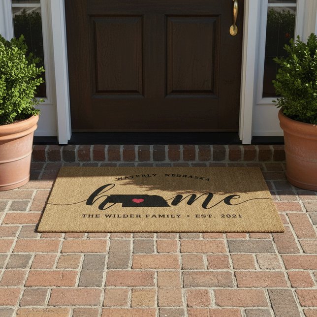 Nebraska Home State Personalised Doormat (Creator Uploaded)
