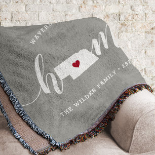 Nebraska Home State Personalised Throw Blanket
