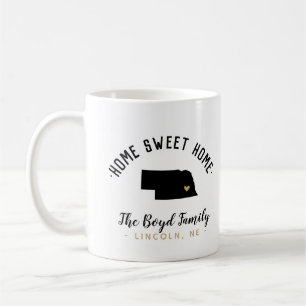 Nebraska Home Sweet Home Family Monogram Mug