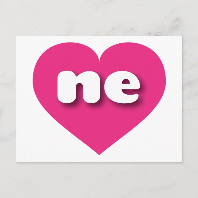 Nebraska hot pink heart - I love ne Postcard (Front)