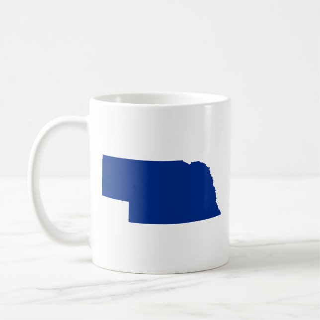 Nebraska in Blue Coffee Mug (Left)