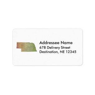 Nebraska Map Address Label