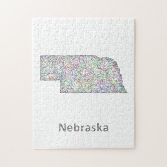 Nebraska map jigsaw puzzle (Vertical)