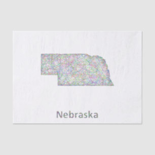 Nebraska map tissue paper