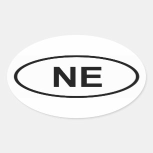 Nebraska "NE" Oval Sticker