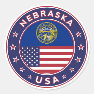 Nebraska, Nebraska phone case, Nebraska sticker, Classic Round Sticker
