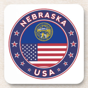 Nebraska, Nebraska phone case, Nebraska sticker, Coaster