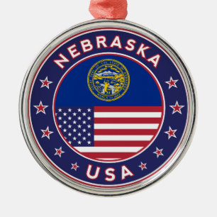 Nebraska, Nebraska phone case, Nebraska sticker, Metal Tree Decoration