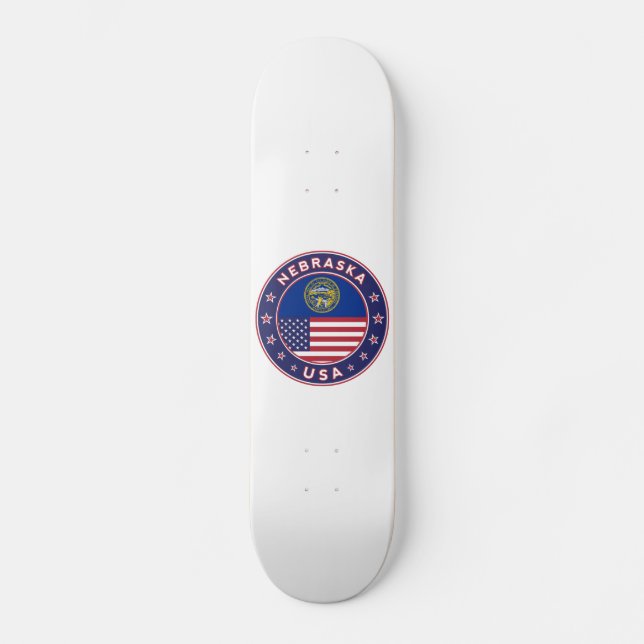 Nebraska, Nebraska phone case, Nebraska sticker, Skateboard (Front)