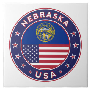 Nebraska, Nebraska phone case, Nebraska sticker, Tile