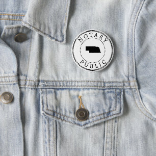 Nebraska Notary Public  6 Cm Round Badge
