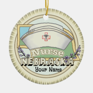 Nebraska Nurse Ceramic Tree Decoration
