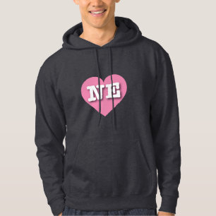 Nebraska Pink Heart - I love NE Hoodie