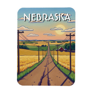Nebraska Postcard Magnet