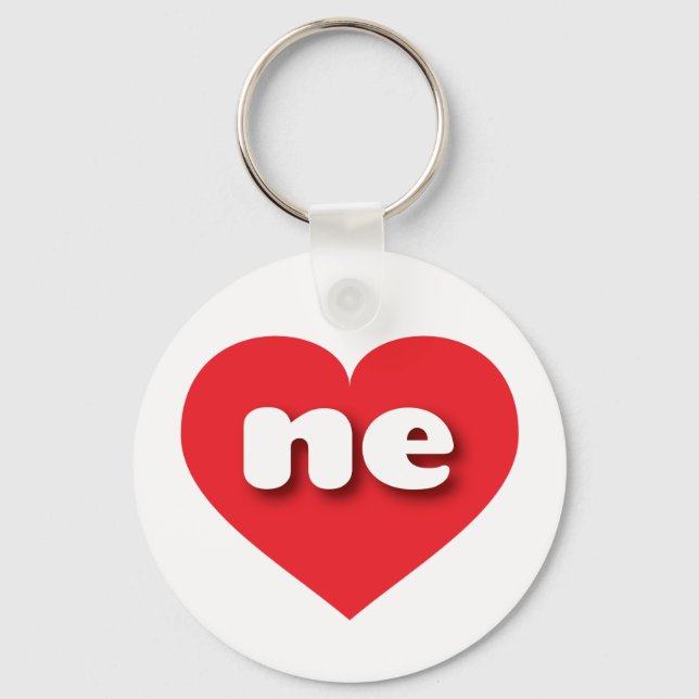 Nebraska red heart - I love ne Key Ring (Front)