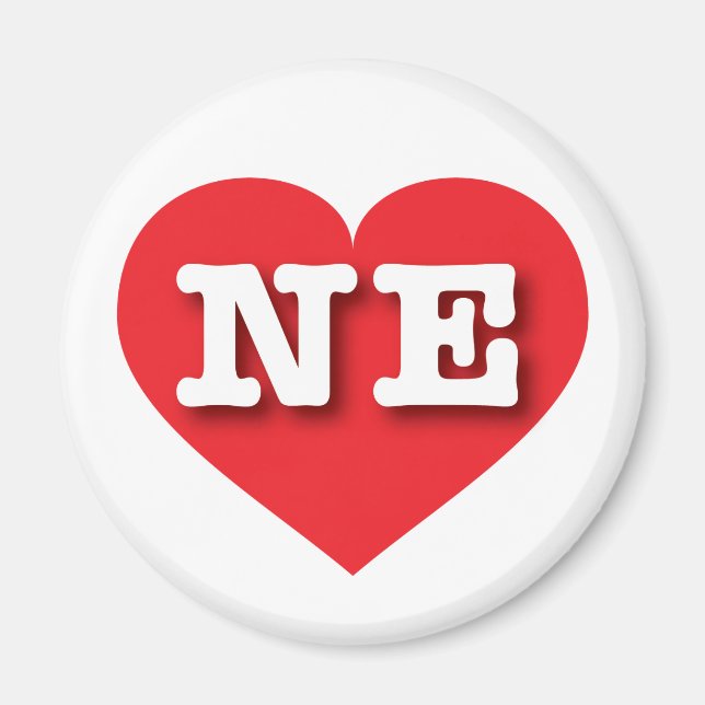 Nebraska Red Heart - I love NE Magnet (Front)