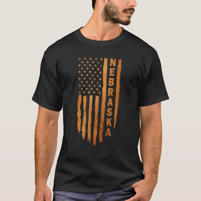 Nebraska Rustic Right To Bear Arms Second Amendmen T-Shirt (Front)