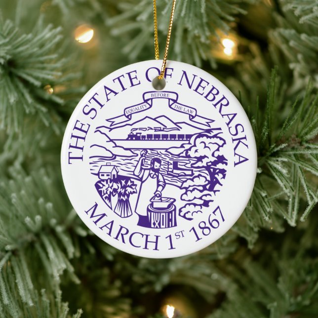 Nebraska sign ceramic tree decoration (Tree)