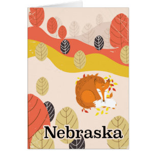 Nebraska Sleeping Fox vintage travel poster