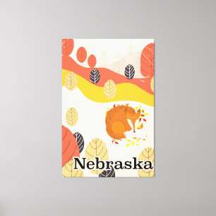 Nebraska Sleeping Fox vintage travel poster Canvas Print