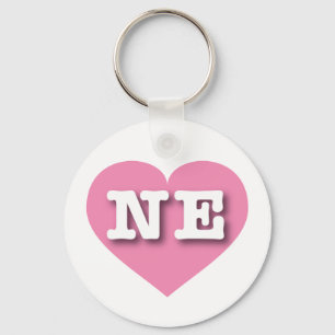 Nebraska Solid Pink Heart - Big Love Key Ring